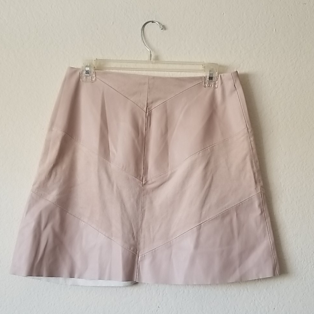 ZARA Rose Leather Velvet Skirt Size M